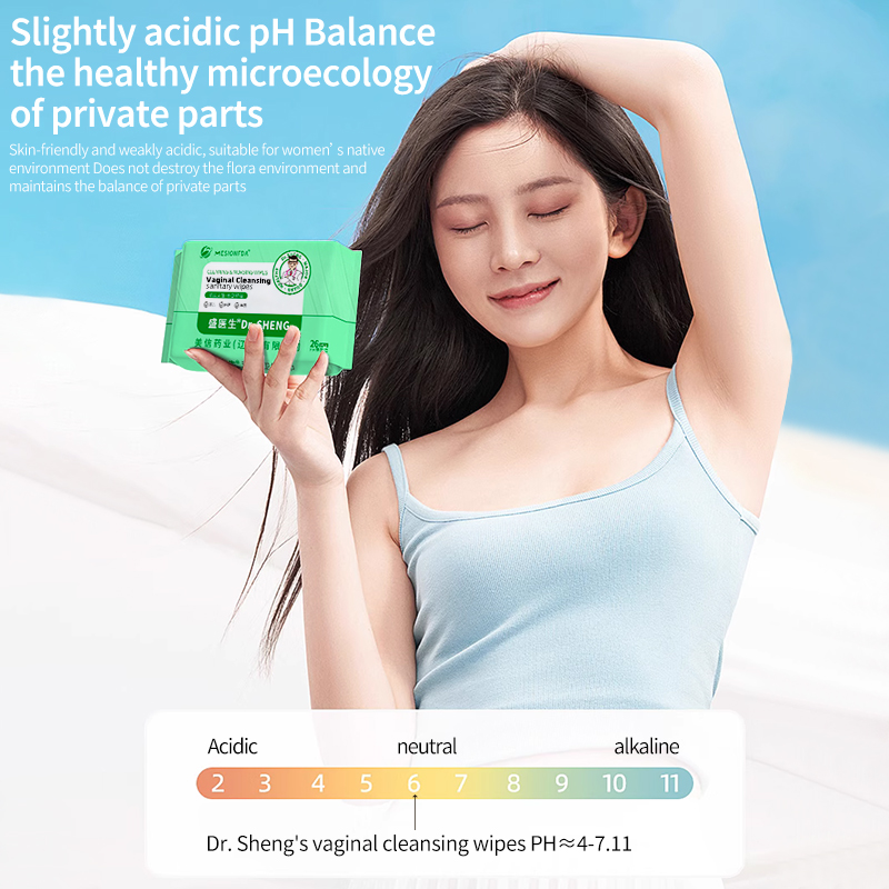 Intimate cleansing sanitary wipes