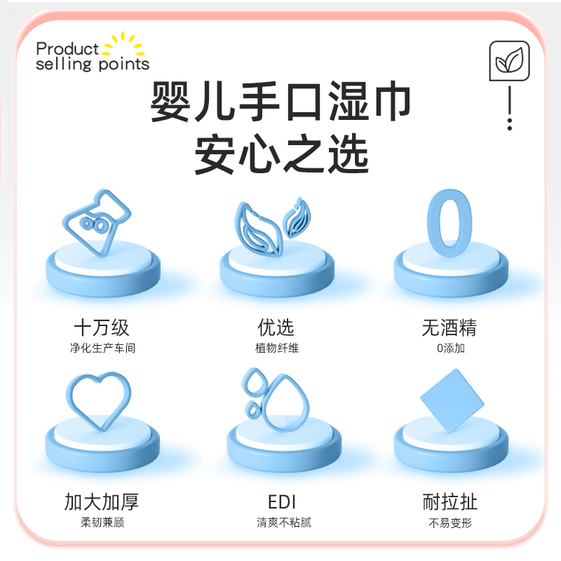 Thickened Baby Hand and Mouth Wipes 80pcs